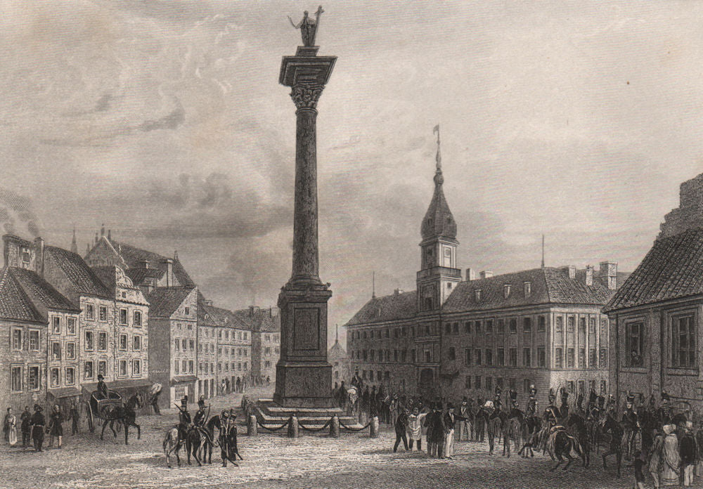 WARSAW. 'Varsovie'. Sigismund's Column /Kolumna Zygmunta, Castle Square 1855